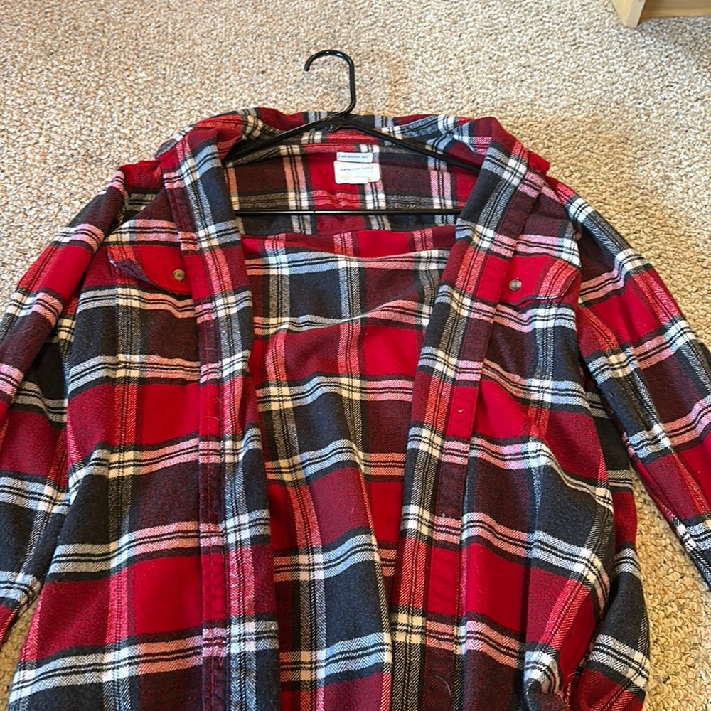 Super Soft American eagle red and black flannel